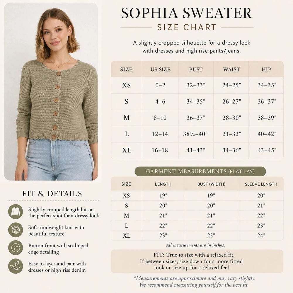Sophia 100% Cotton Knit Cardigan