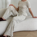 Floral Ribbed Cotton Pajama Set