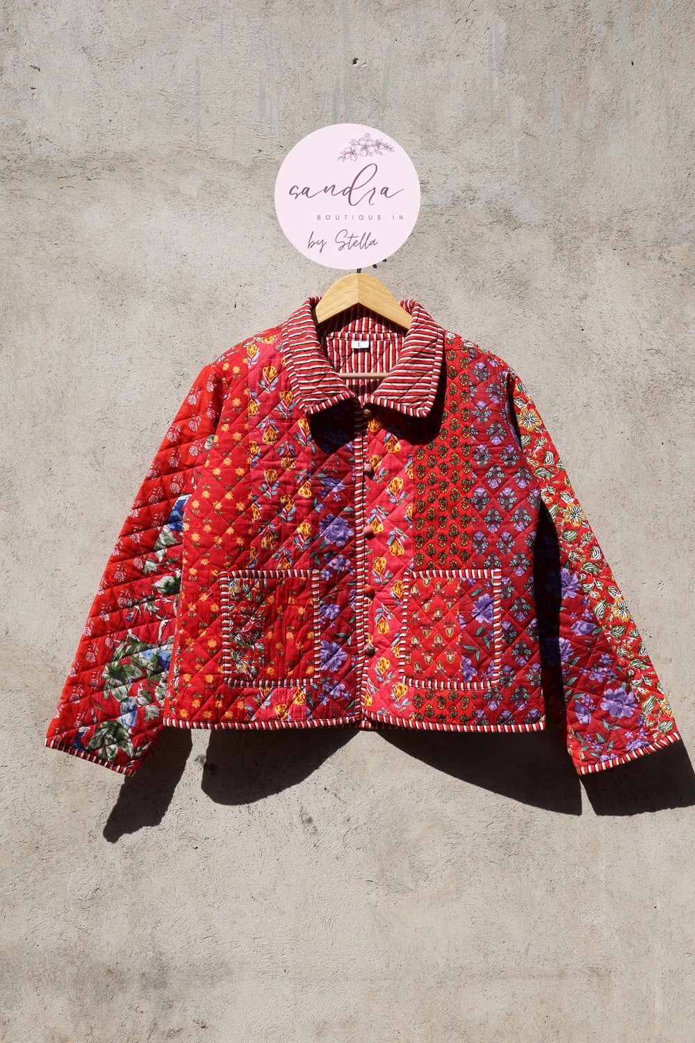 Quilted Patchwork 100% Organic Cotton Reversible Jacket