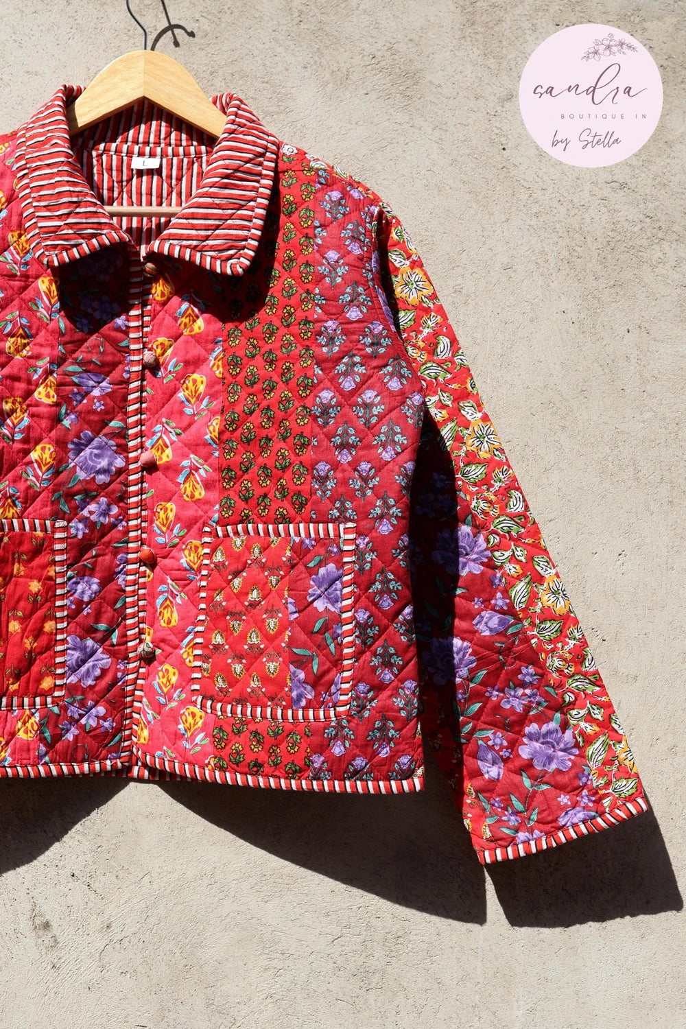Quilted Patchwork 100% Organic Cotton Reversible Jacket