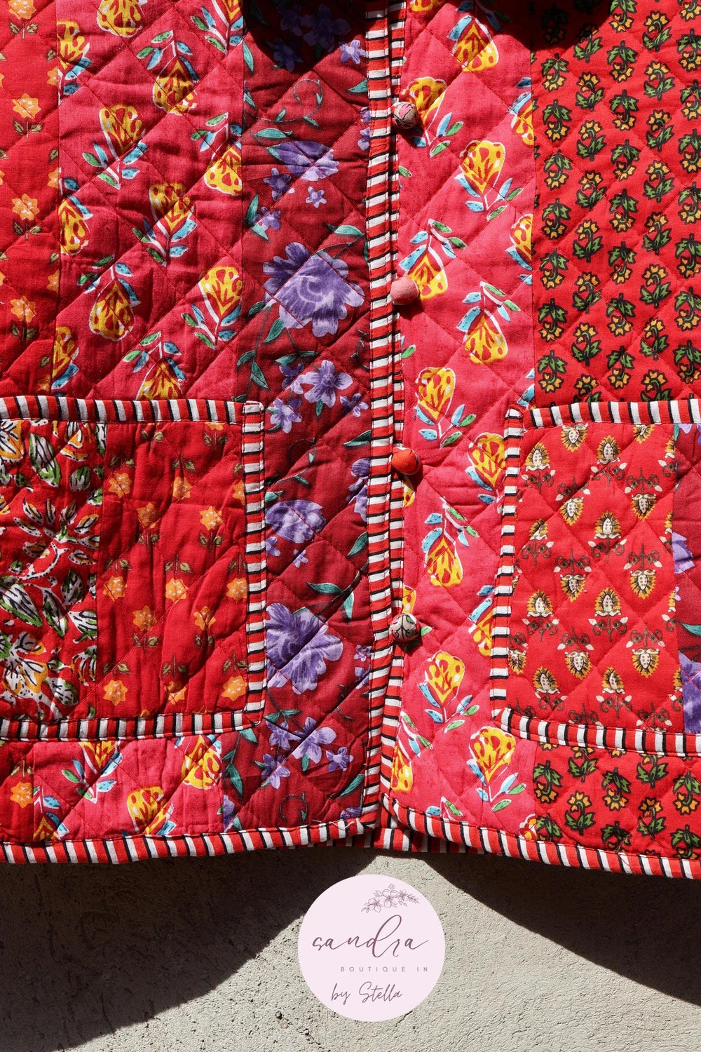 Quilted Patchwork 100% Organic Cotton Reversible Jacket