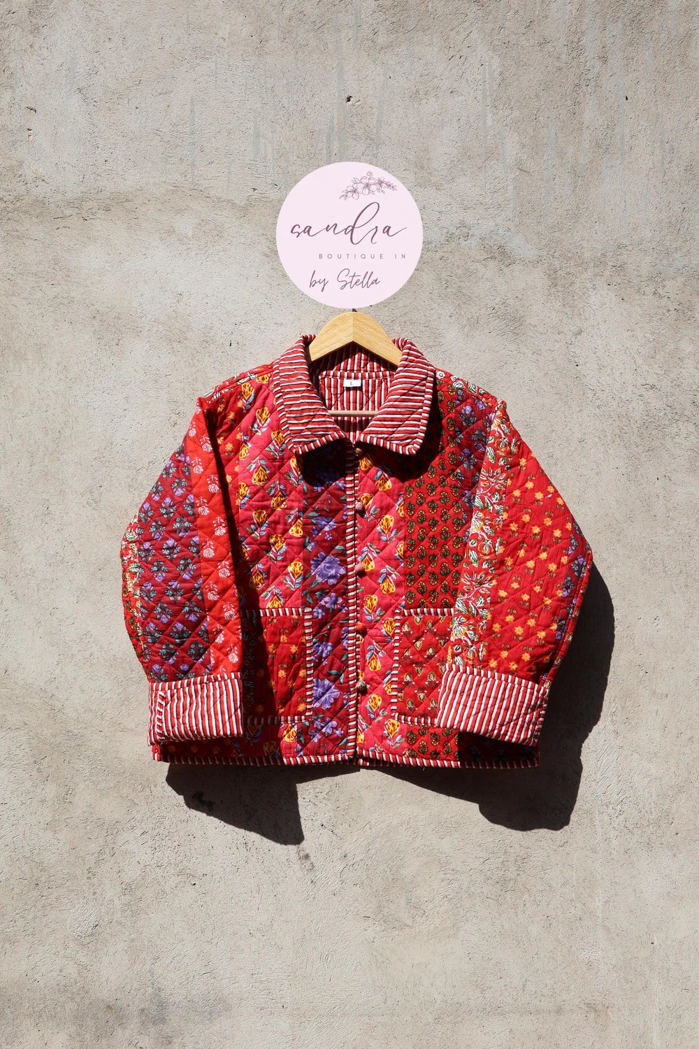 Quilted Patchwork 100% Organic Cotton Reversible Jacket