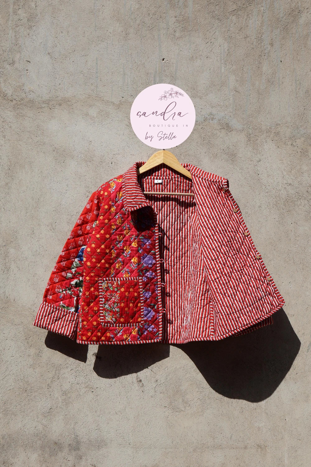Quilted Patchwork 100% Organic Cotton Reversible Jacket