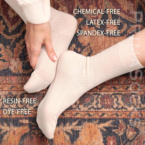 100% Organic Raw Cotton Crew Socks