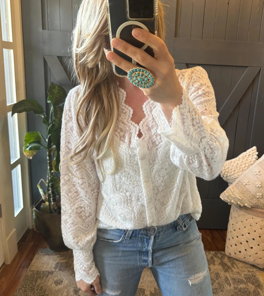 Handmade Scalloped Lace Blouse