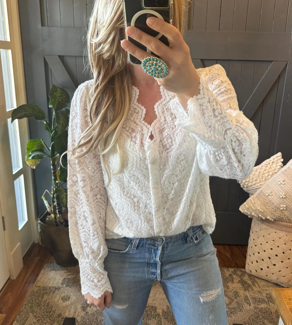 Handmade Scalloped Lace Blouse