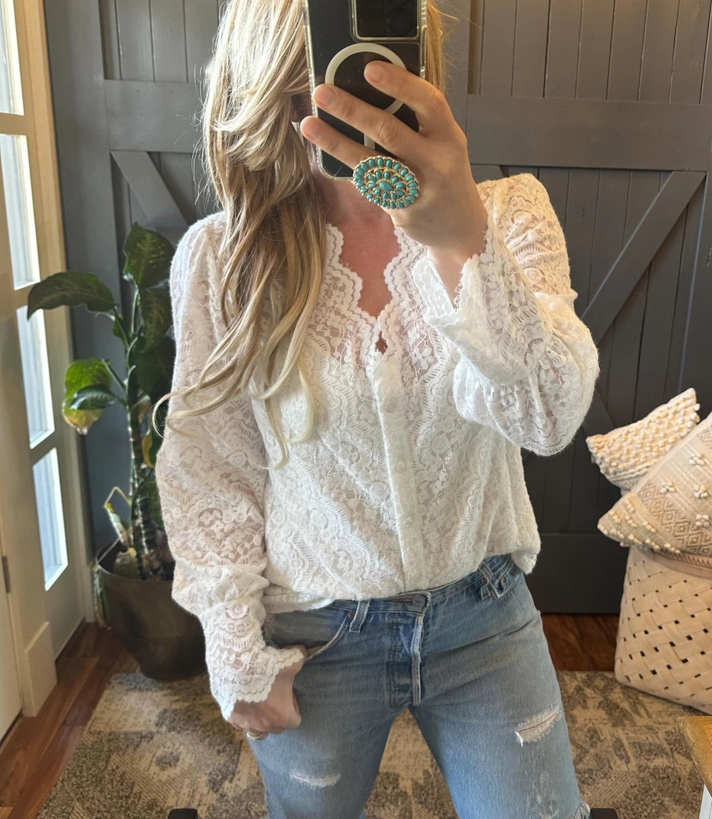 Handmade Scalloped Lace Blouse