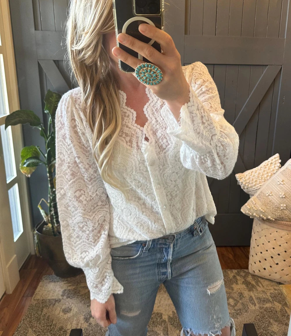 Handmade Scalloped Lace Blouse