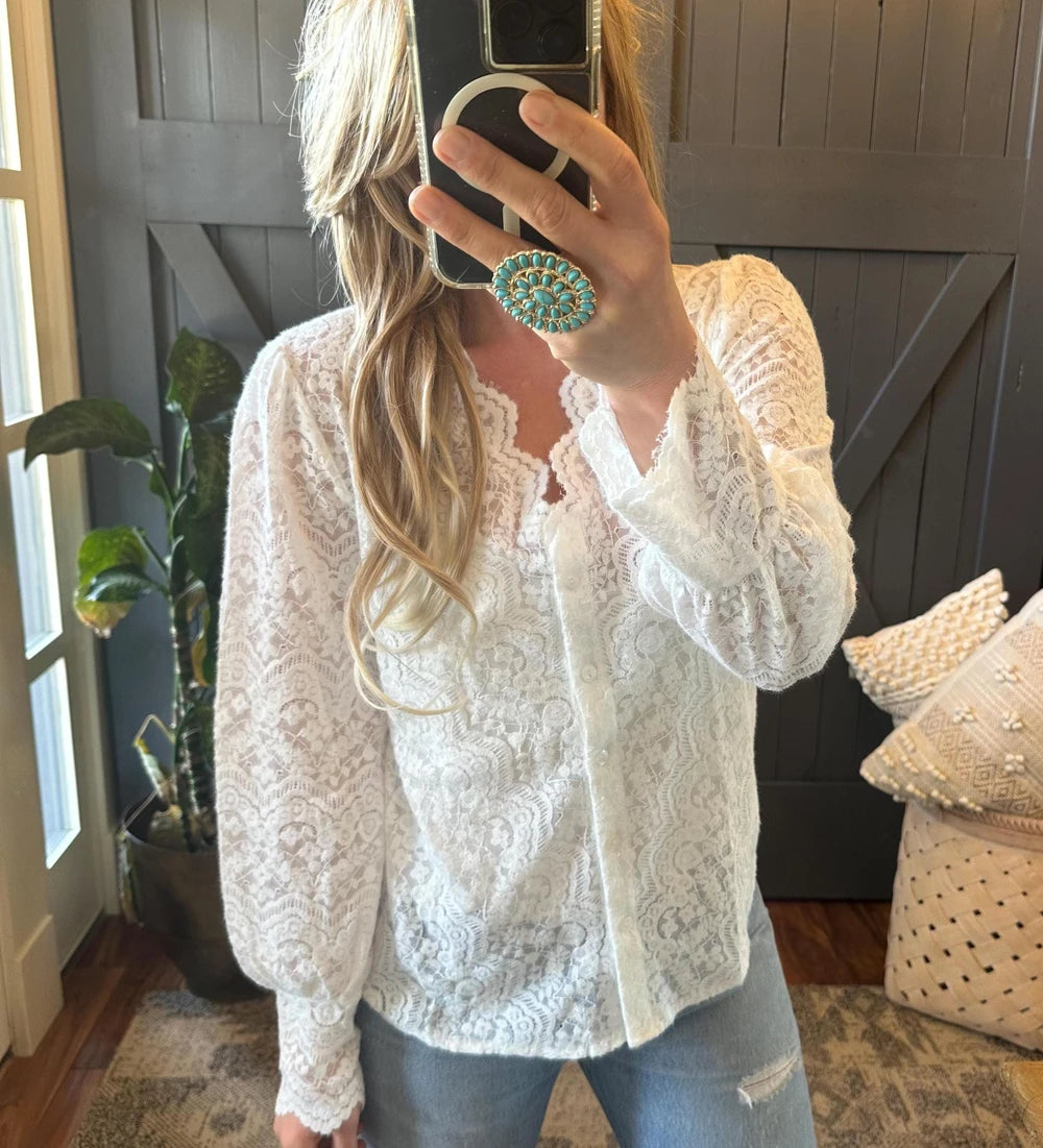 Handmade Scalloped Lace Blouse