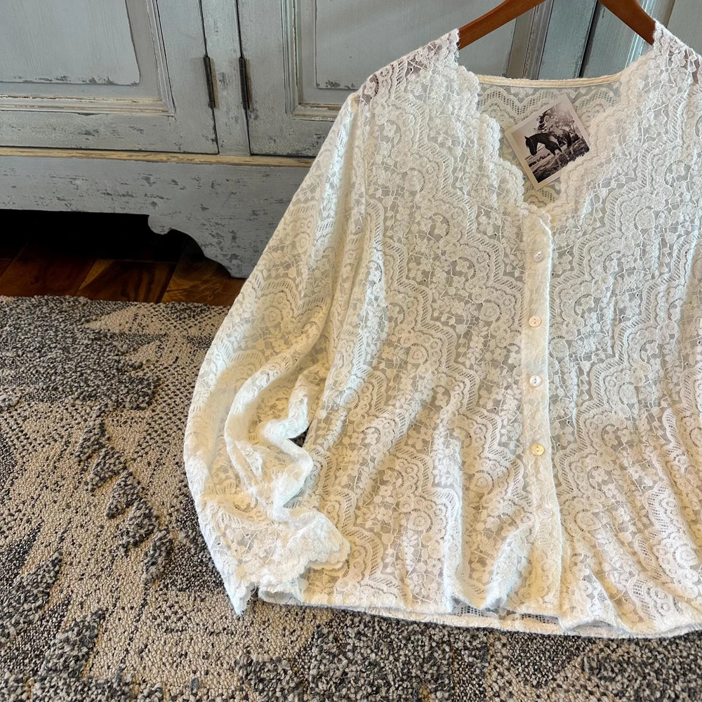 Handmade Scalloped Lace Blouse