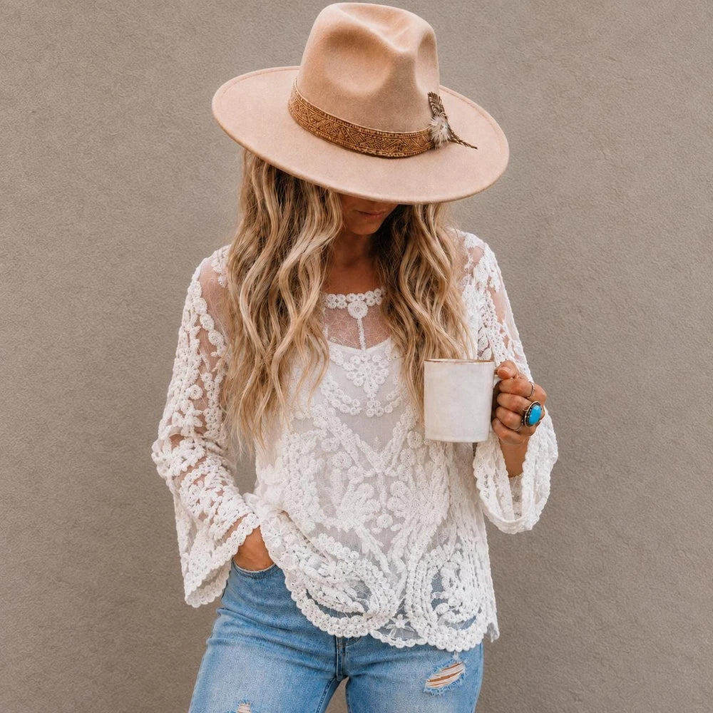 Crochet Lace Cotton Blouse