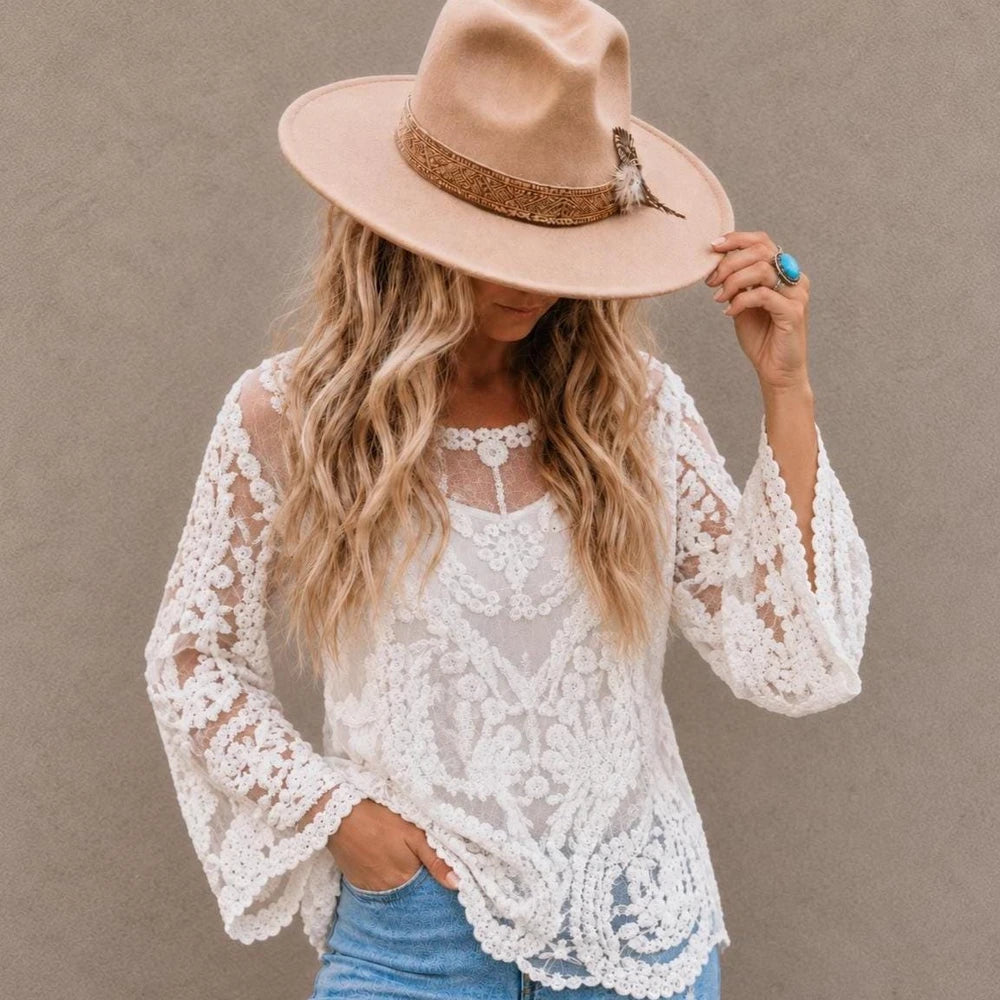 Crochet Lace Cotton Blouse