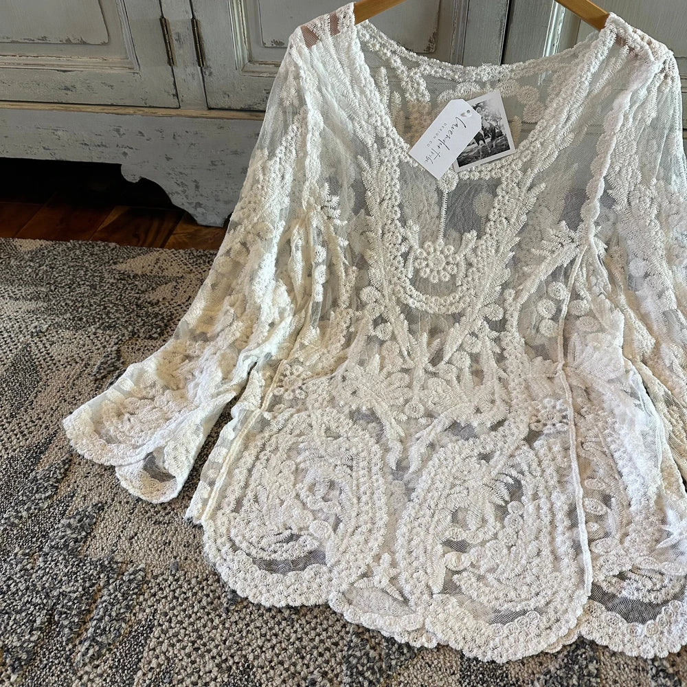 Crochet Lace Cotton Blouse