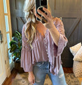 Lilac Lace Cotton Blouse
