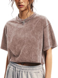 Womens Oversized Vintage Cotton Crop Top